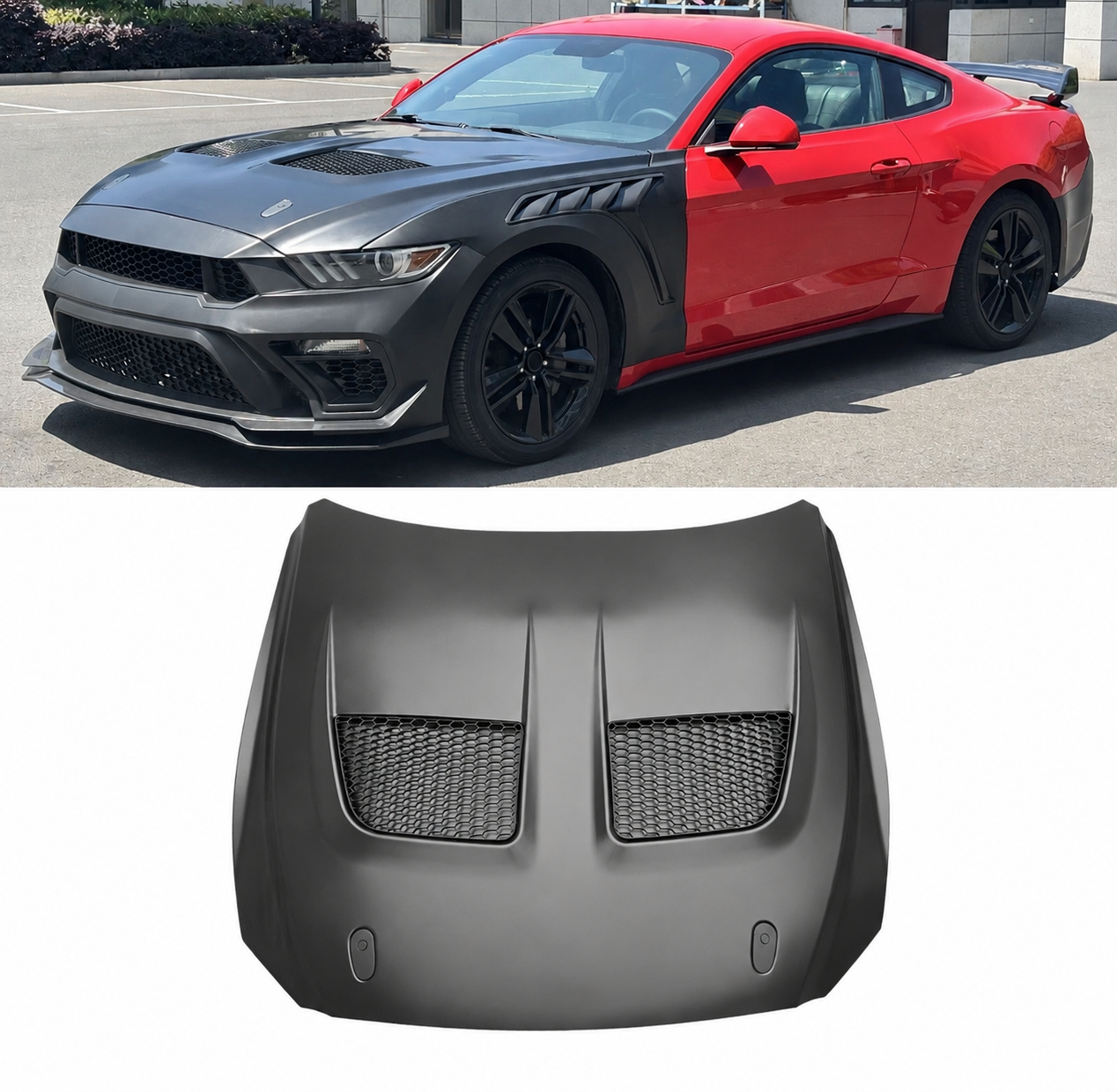 GTD STYLE FRONT HOOD - FORD MUSTANG (2015–2017)