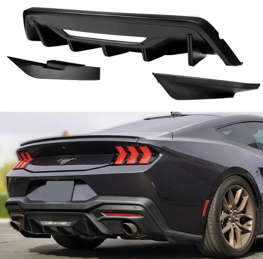 RACEFORM REAR DIFFUSER + CORNER WINGLETS - FORD MUSTANG GT/ECOBOOST (2024–2025)