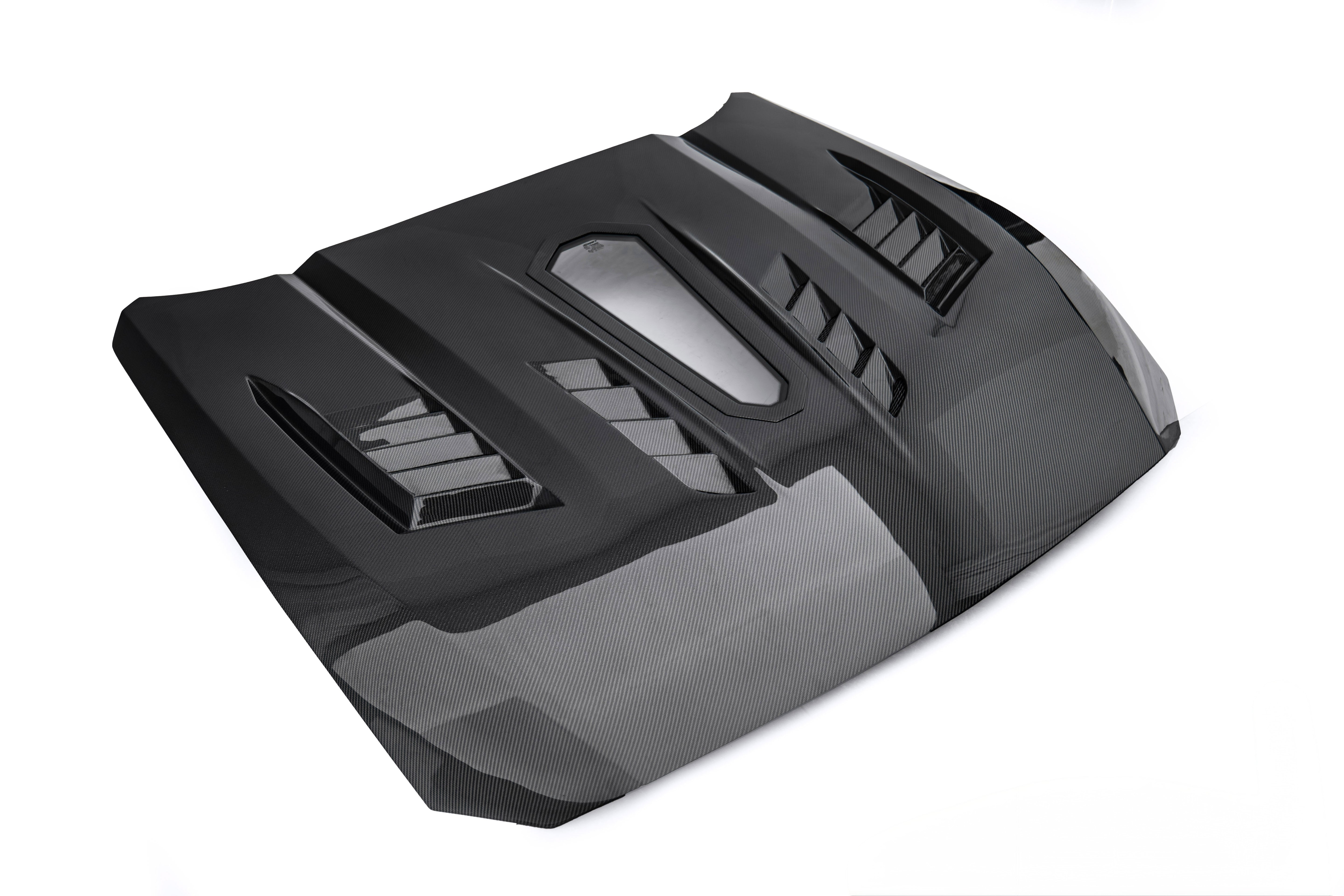 TERMINATOR STYLE CARBON FIBER ENGINE SHOW HOOD - FORD MUSTANG (2024+)
