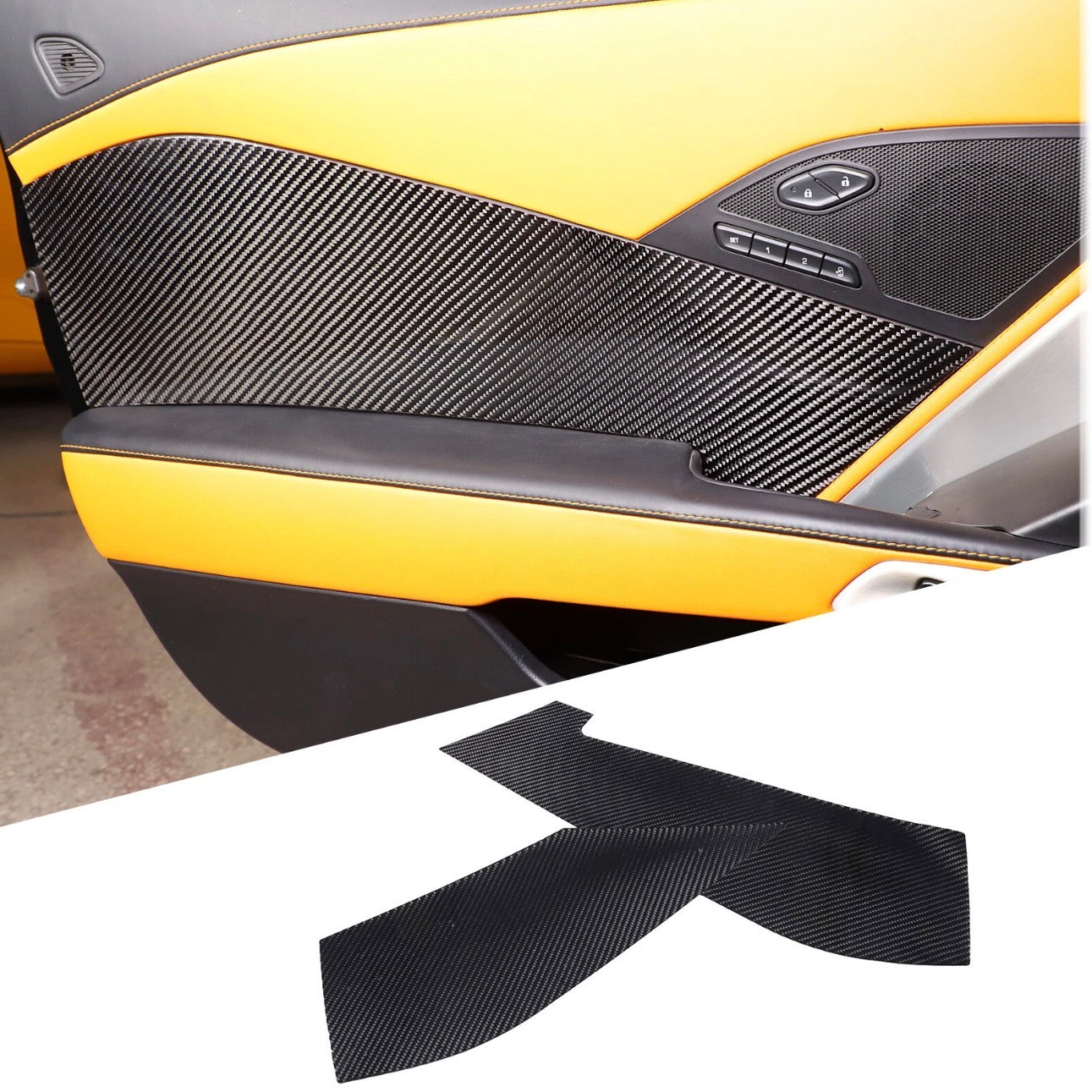 CARBON FIBER INTERIOR DOOR PANEL FRAME TRIM - CHEVROLET CORVETTE C7 (2014–2019)