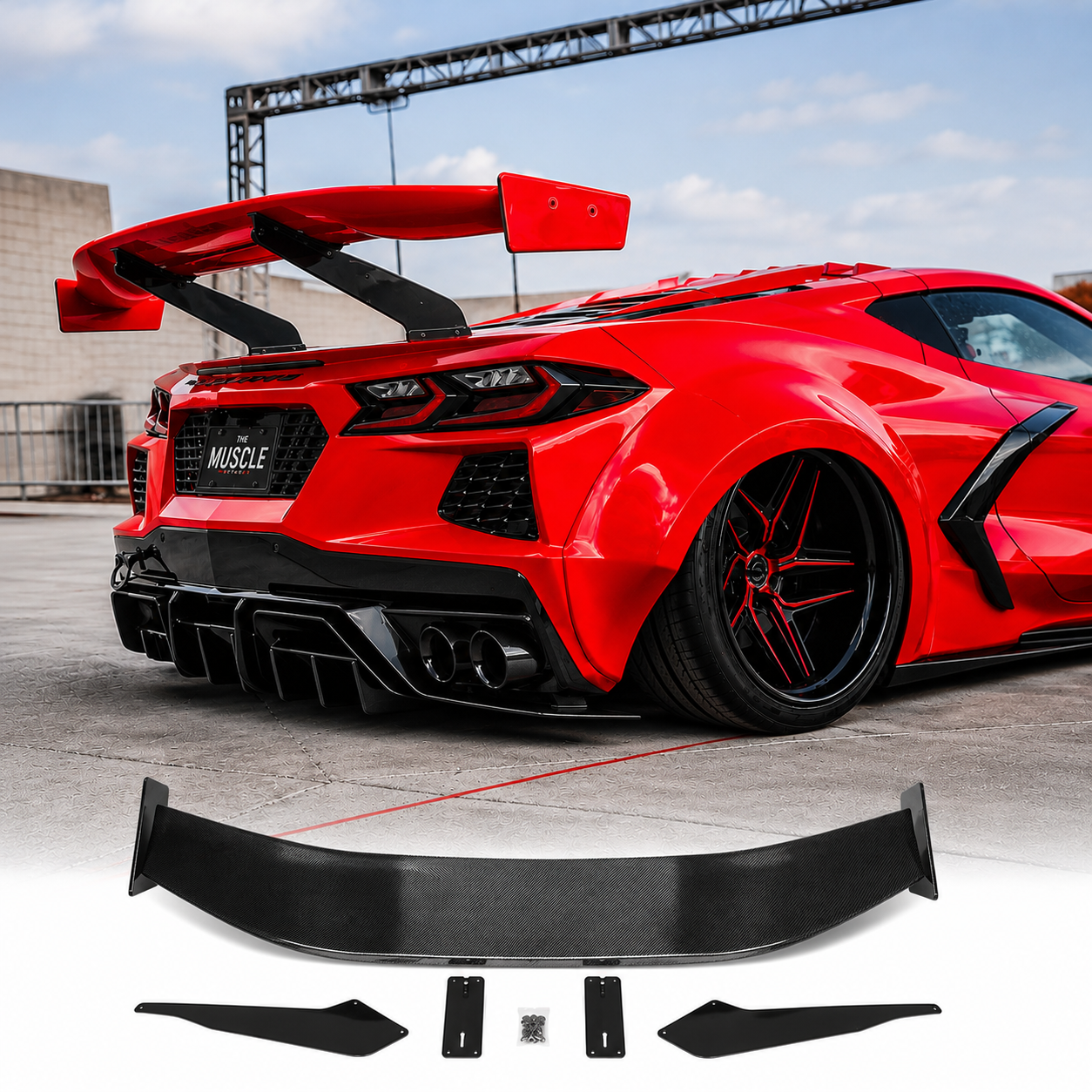 2020–2026 Chevrolet Corvette C8 GTR Style Carbon Fiber Rear Wing