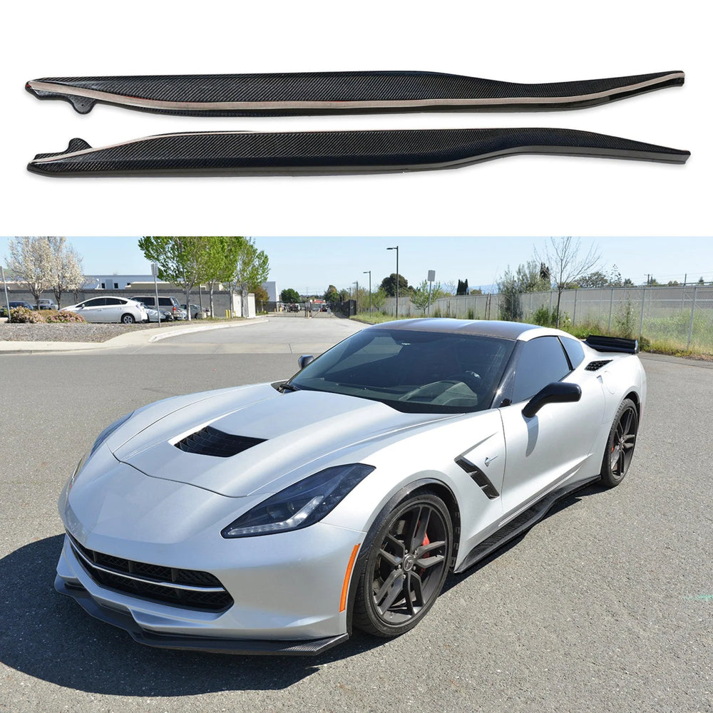 Z06 Conversion Carbon Fiber Side Skirts Rocker Panels - Chevrolet Corvette C7 (2014–2019)