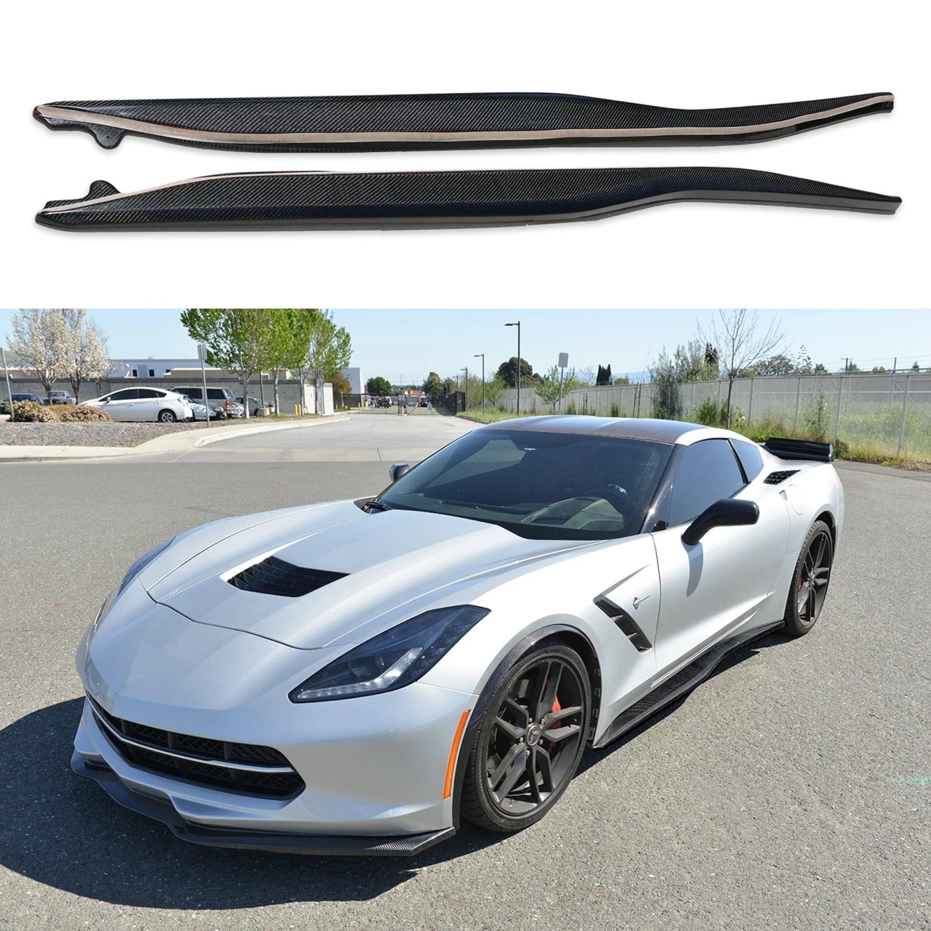 Z06 CONVERSION CARBON FIBER SIDE SKIRTS ROCKER PANELS - CHEVROLET CORVETTE C7 (2014–2019)