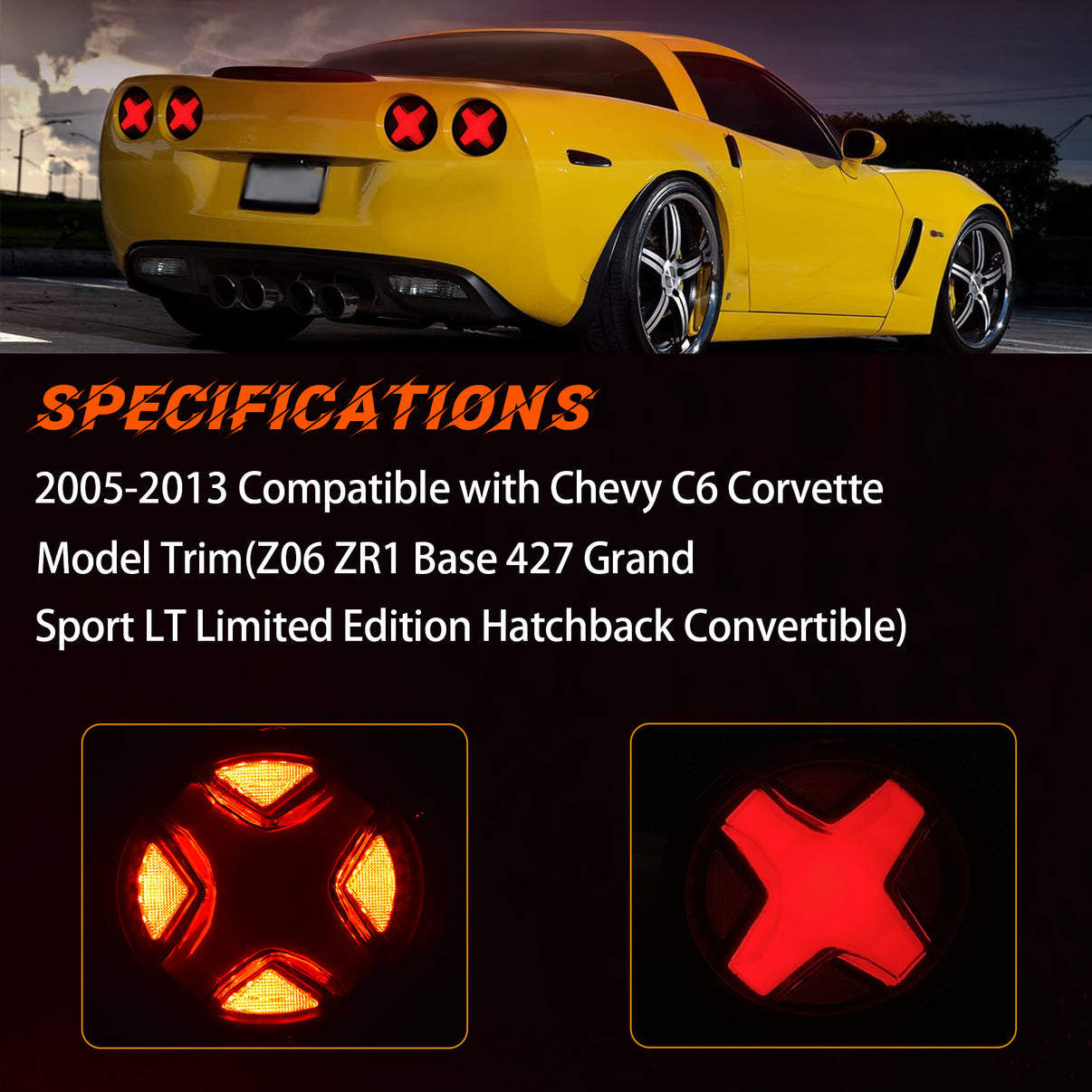 X-FORCE LED TAIL LIGHTS SET - CORVETTE C6 (2005–2013)