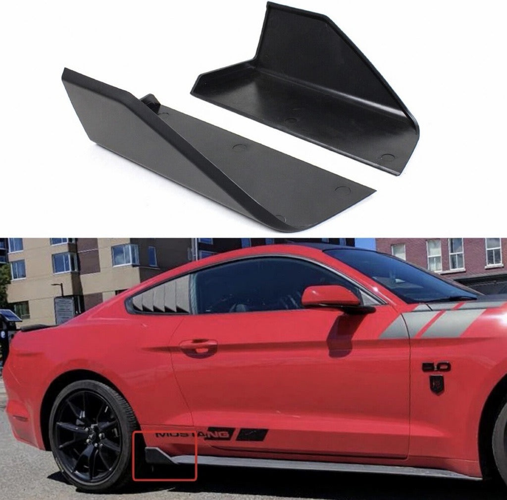 AAD STYLE GLOSS BLACK SIDE SKIRT ADD-ON WINGLETS - FORD MUSTANG (2015–2023)
