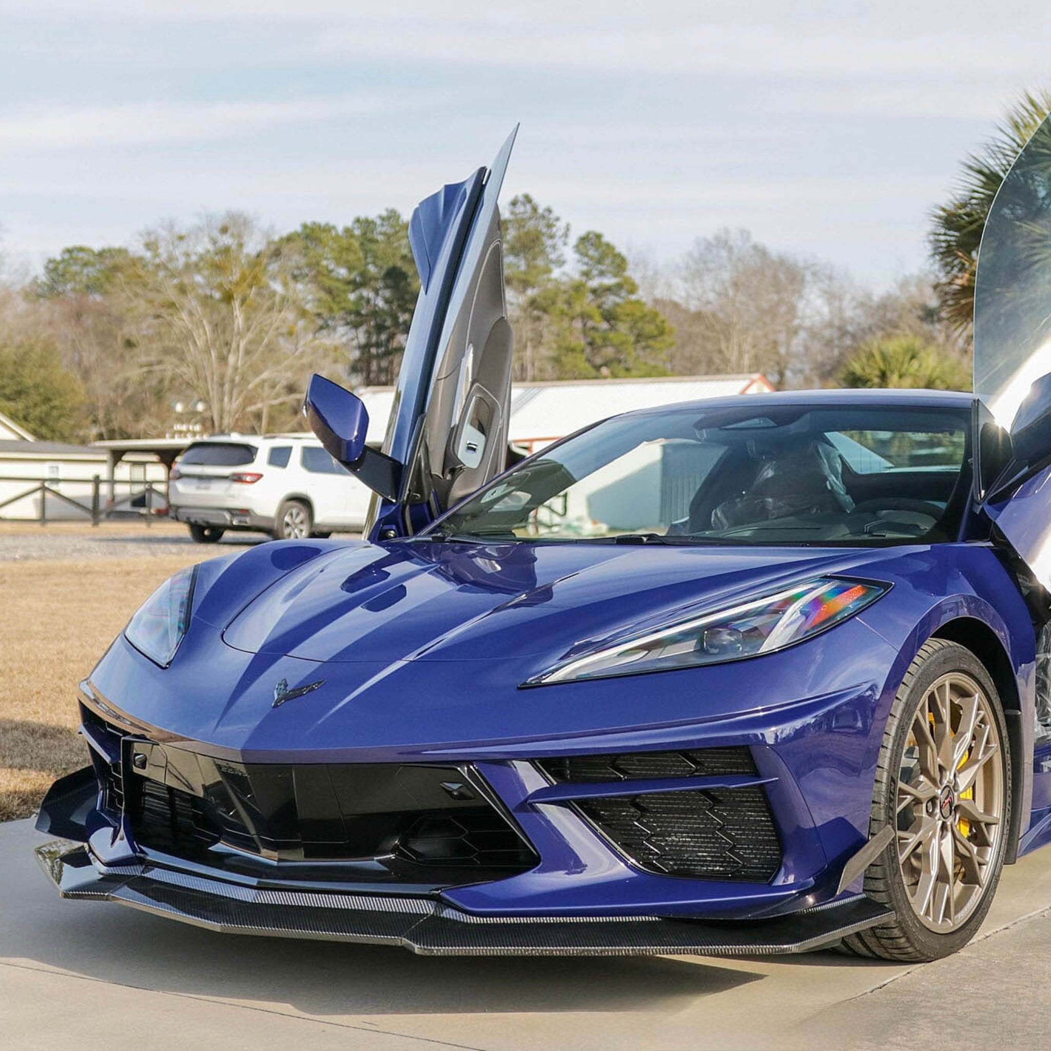 Chevrolet Corvette C8 Stingray Carbon Fiber Z07 Style Front Splitter and Canards