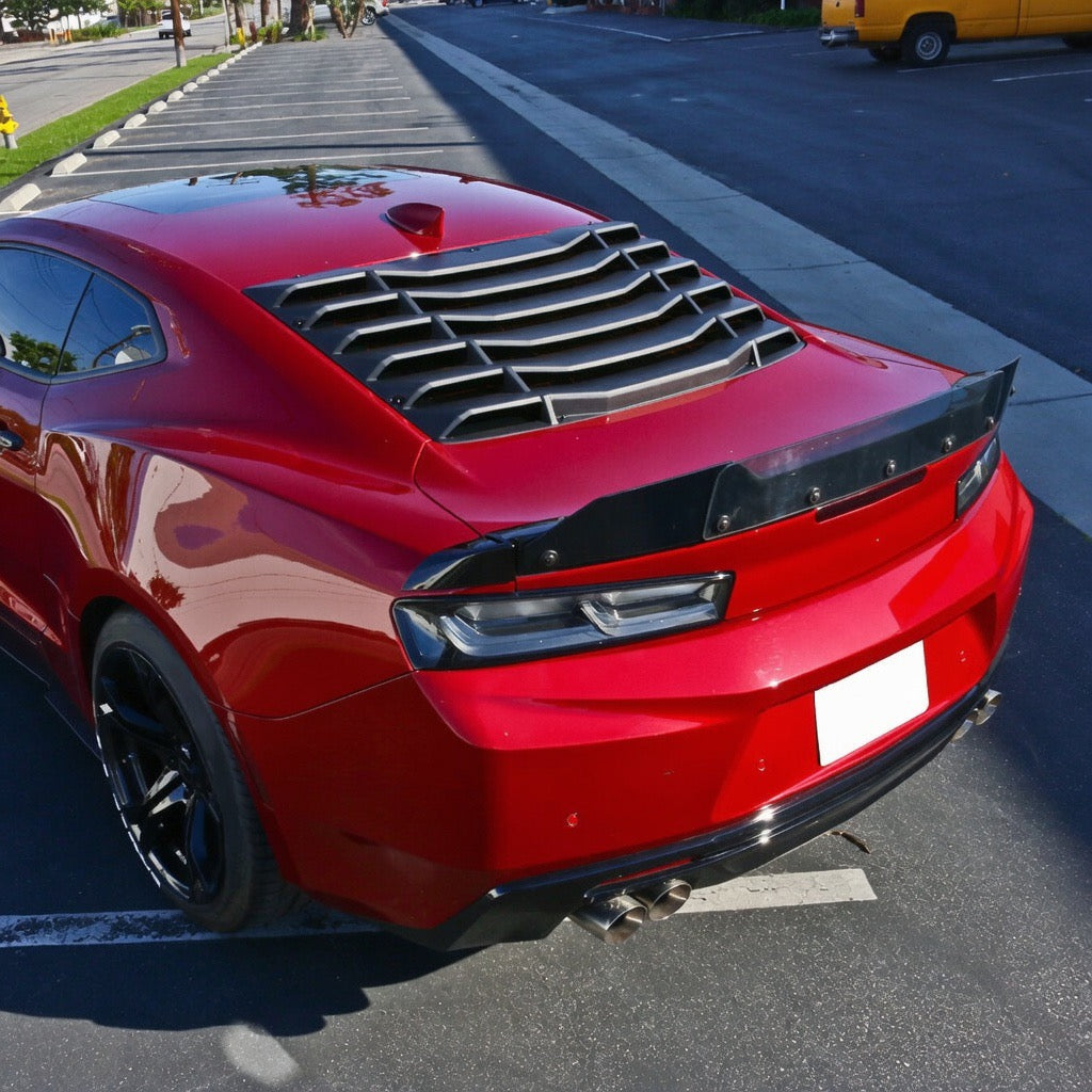 MATTE BLACK REAR WINDOW LOUVER SUN SHADE COVER - CHEVROLET CAMARO (2016–2023)