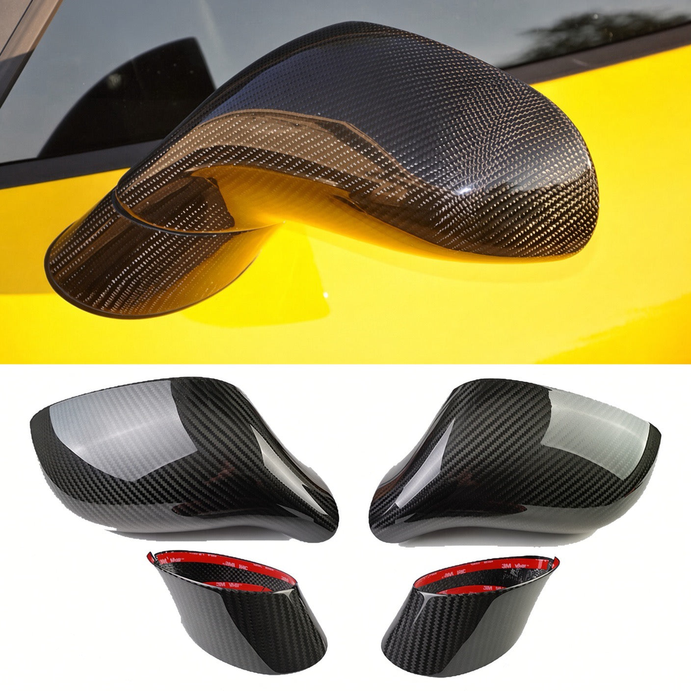 REAL CARBON FIBER SIDE MIRROR CAP COVERS - CORVETTE C6 (2005–2013)