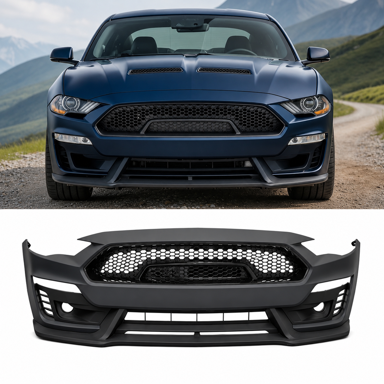 SUPER SNAKE STYLE FRONT BUMPER - FORD MUSTANG (2018–2023)