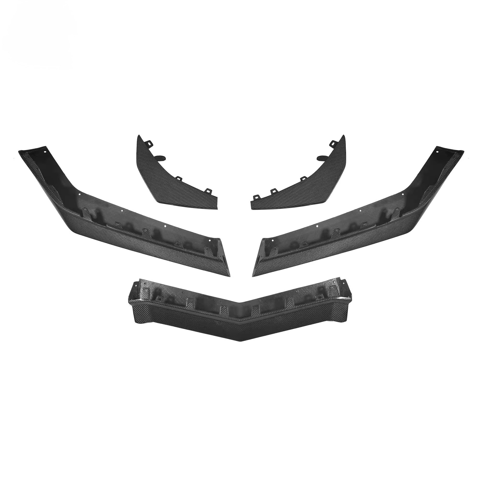 Chevrolet Corvette C8 Z06 & E-Ray Dry Pre-Preg Carbon Fiber Z07 Style Front Splitter and Canards