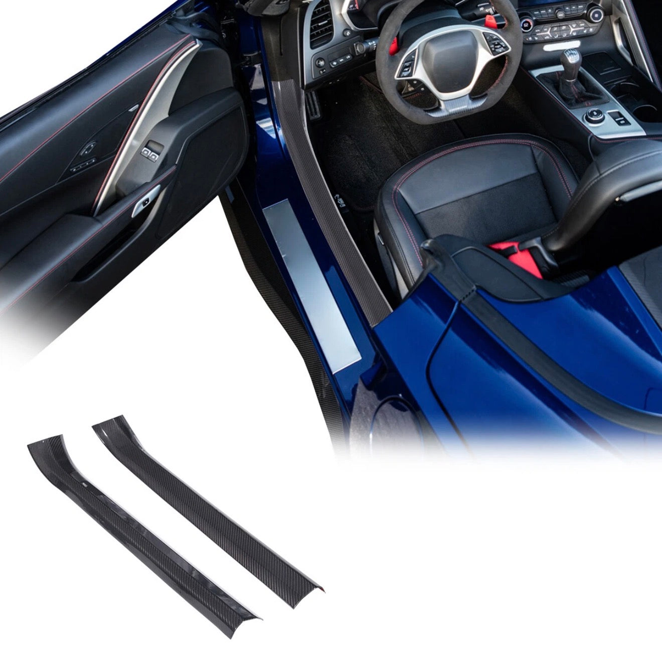 CARBON FIBER INTERIOR DOOR BUILT-IN TRIM - CHEVROLET CORVETTE C7 (2014–2019)