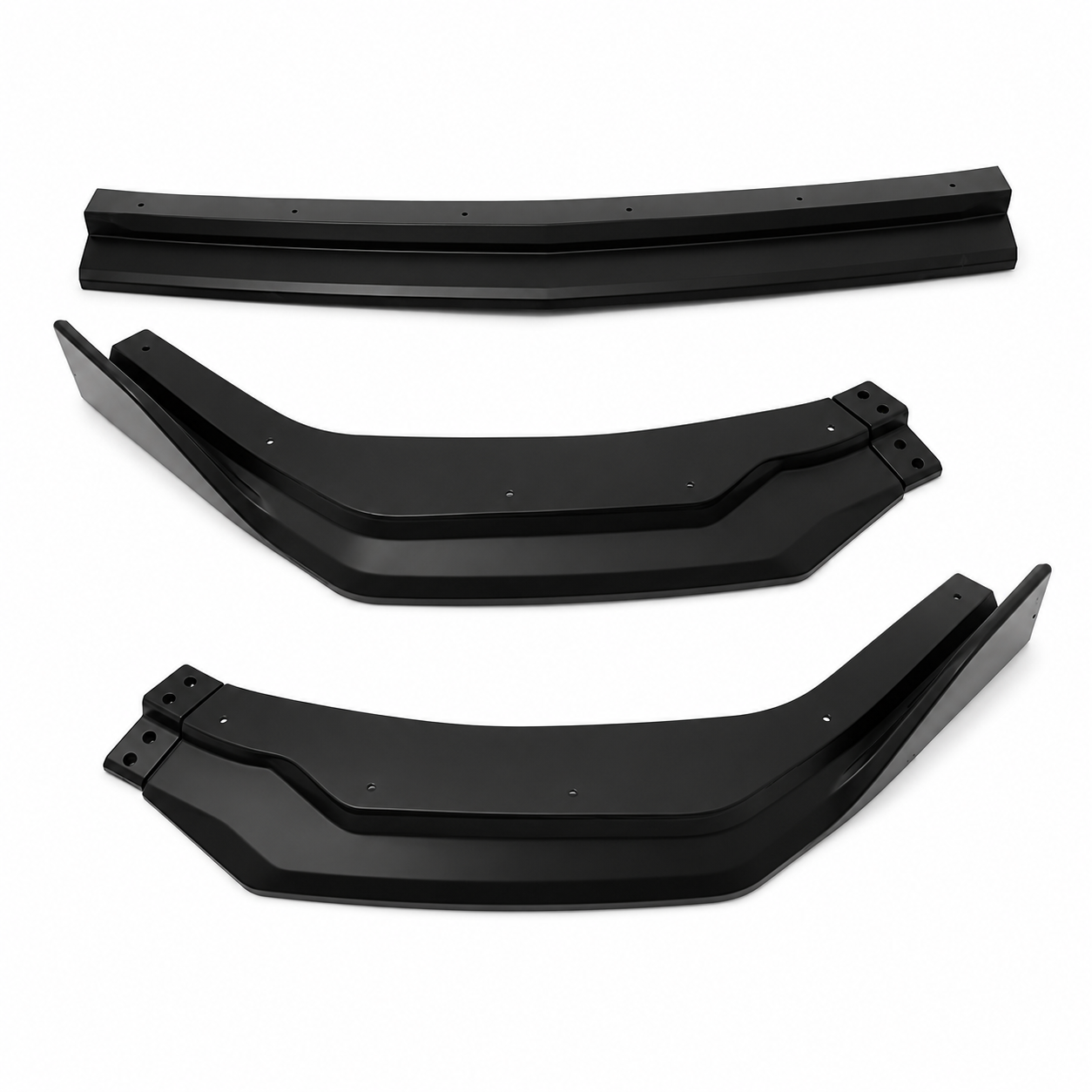3PCS MATTE BLACK FRONT BUMPER LOWER LIP SPLITTER - FORD MUSTANG (2024–2026)