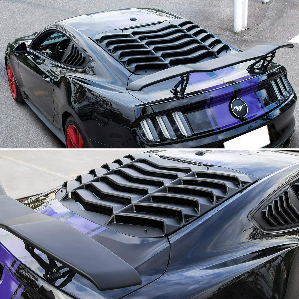 REAR WINDOW LOUVER & QUARTER SIDE SCOOP LOUVERS - FORD MUSTANG (2015–2021)