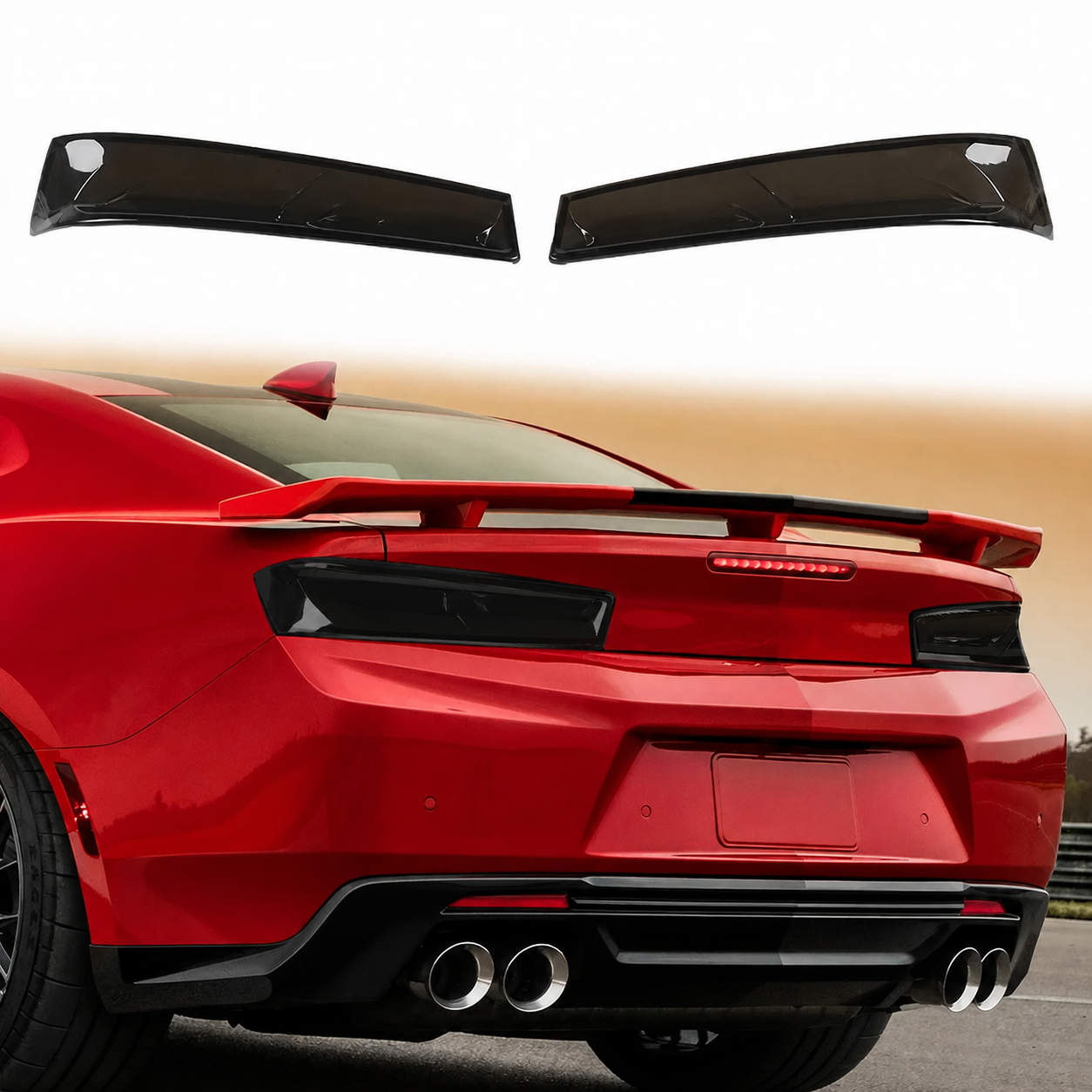 SMOKED REAR TAILLIGHT LAMP COVER TRIM - CHEVROLET CAMARO (2016–2018)