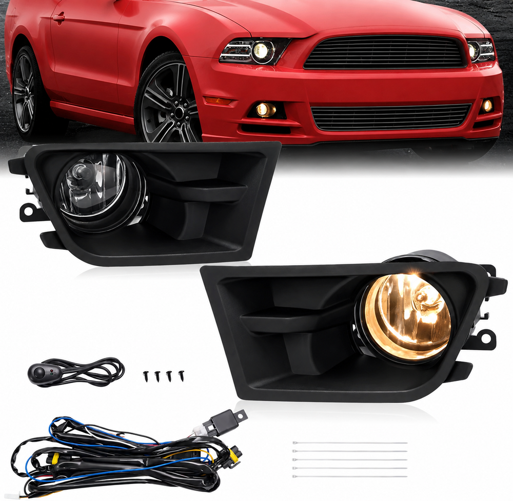AAD Front Bumper Fog Lights & Bezel Kit w/ Bulbs - Ford Mustang (2010–2012)