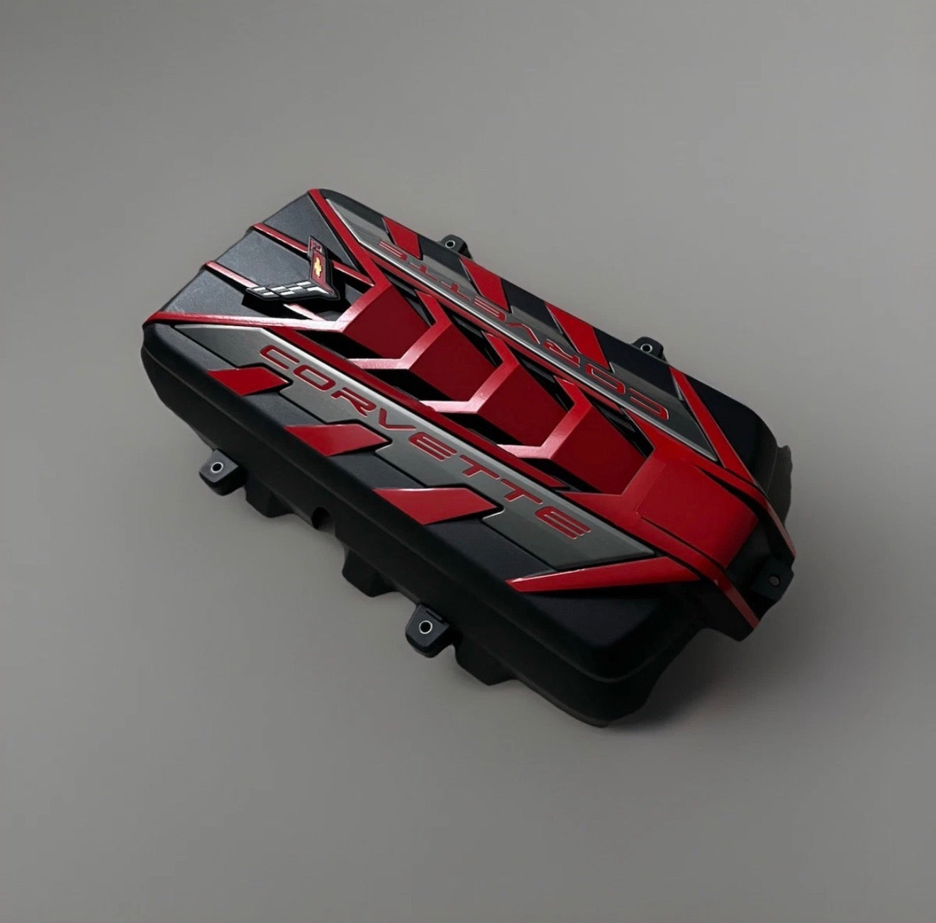 EDGE RED & BLACK ENGINE COVER - C8 CORVETTE STINGRAY (2020–2026)