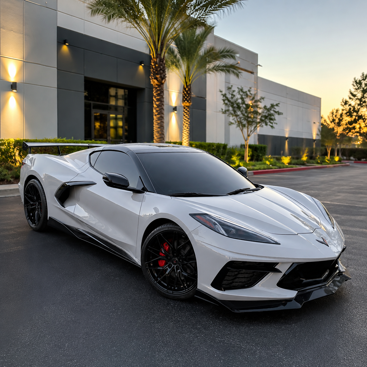 Chevrolet Corvette C8 Stingray Front Lip & Side Skirts Bundle