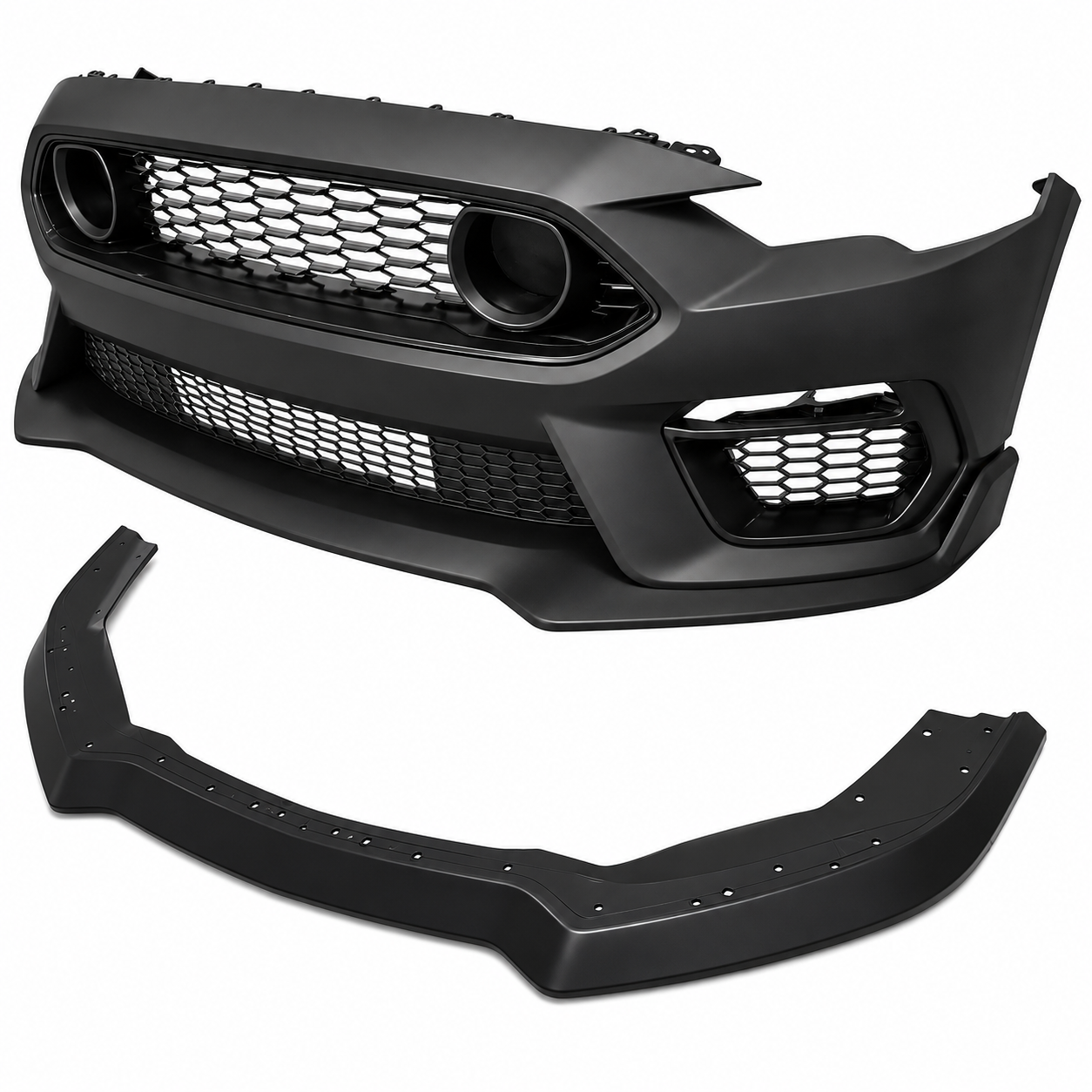 MACH 1 STYLE FRONT BUMPER COVER + FRONT LIP FOR FORD MUSTANG (2018–2023)