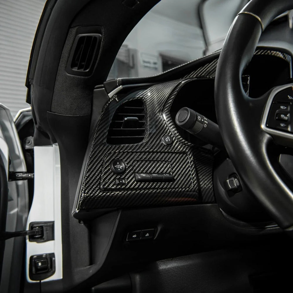 Dry Carbon Fiber Driver Instrument Panel Trim Cover - Chevrolet Corvette C7 (2014–2019)