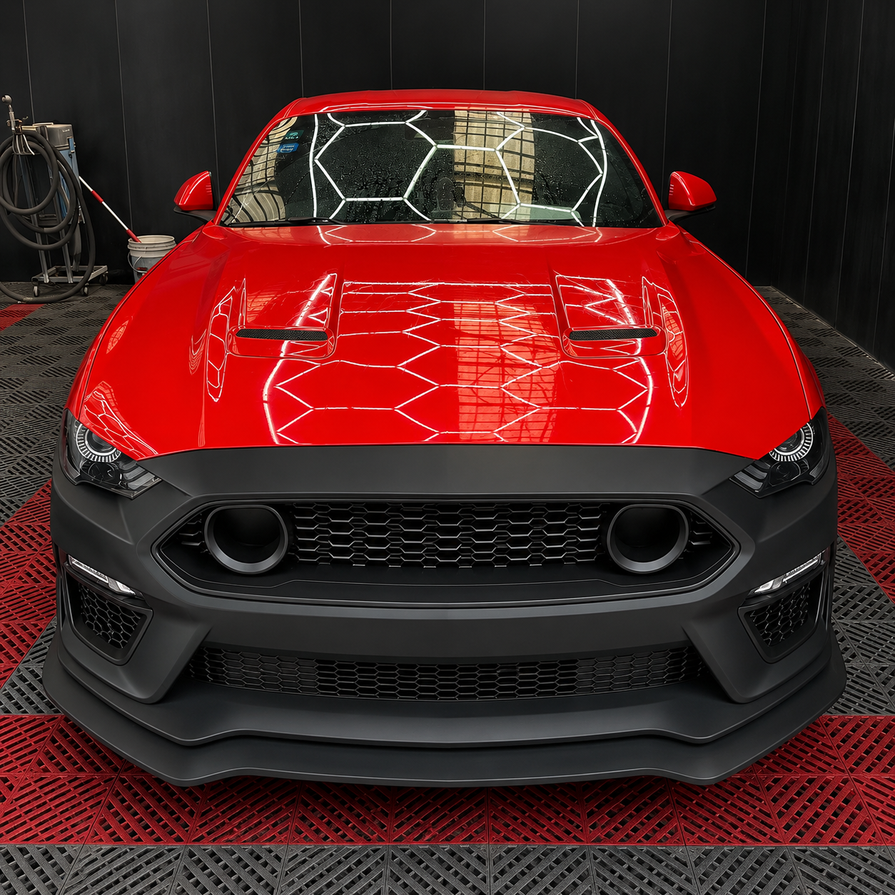 MACH 1 STYLE FRONT BUMPER COVER + FRONT LIP FOR FORD MUSTANG (2018–2023)