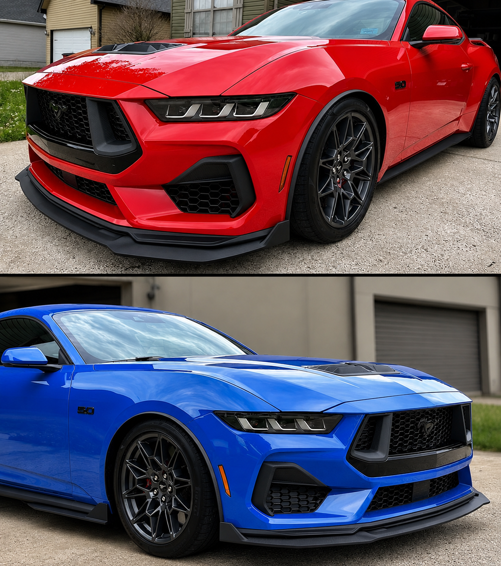 GT Style Matte Black Front Bumper Lip Splitter - Ford Mustang Dark Horse (2024–2026)