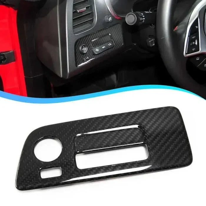 REAL CARBON FIBER HEADLIGHT SWITCH TRIM COVER - CHEVROLET CORVETTE C7 (2014–2019)