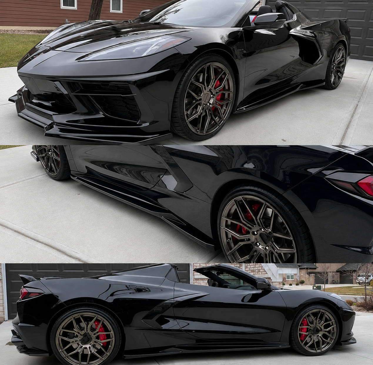 APR STYLE FULL GLOSS BLACK 4-PIECE BODY KIT - CORVETTE C8