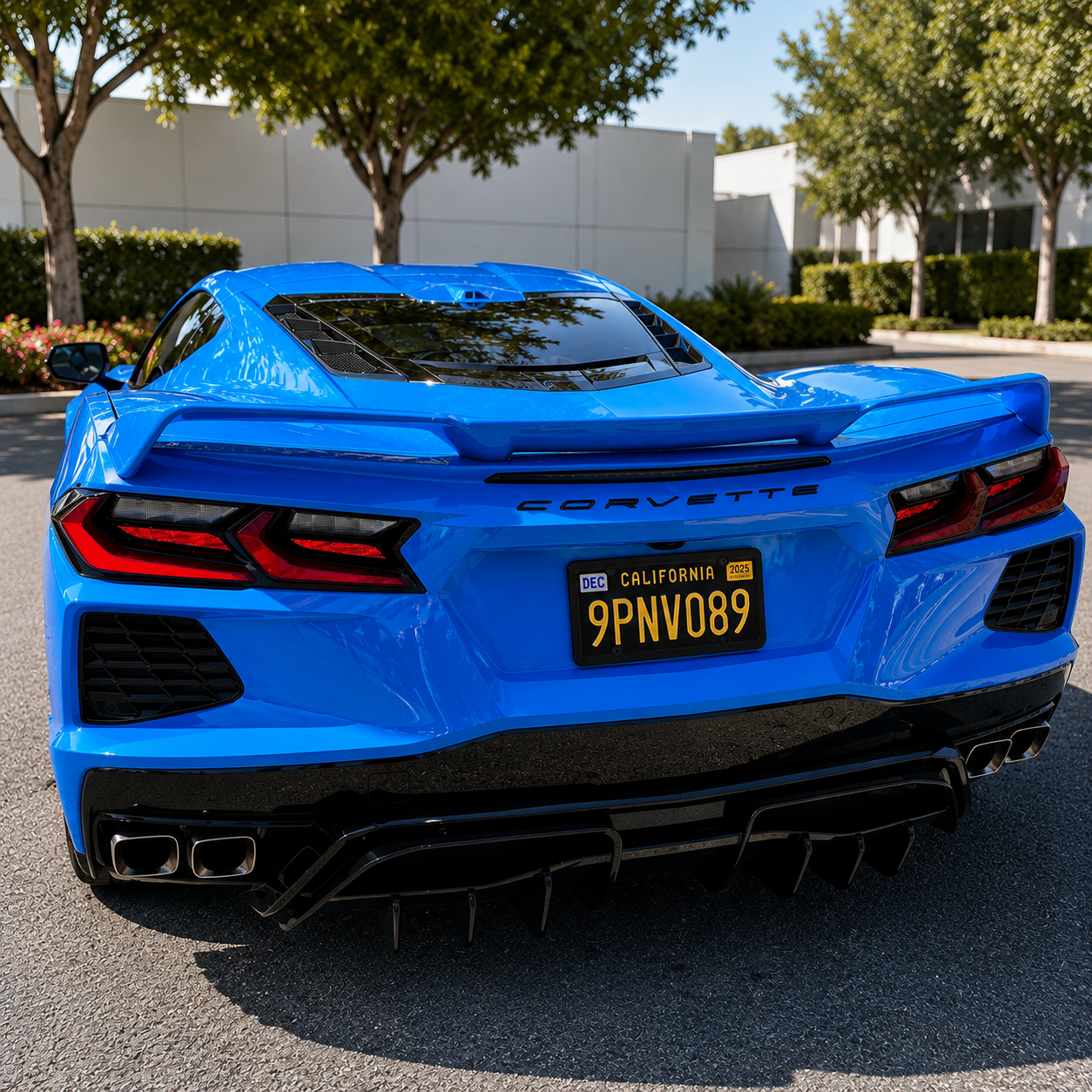 Chevrolet Corvette C8 Gloss Black Rear Bumper Add-On