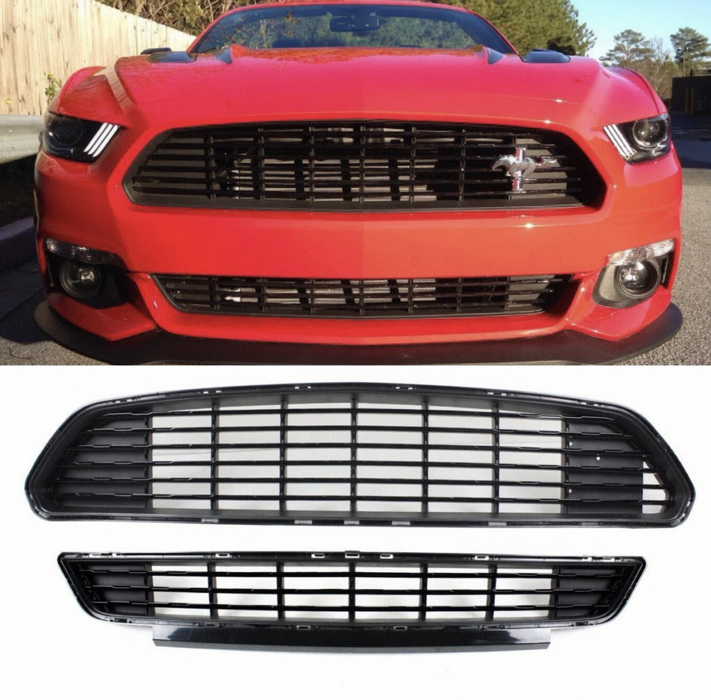 RACEFORM FRONT BUMPER UPPER & LOWER GRILLE SET - FORD MUSTANG (2015–2017)