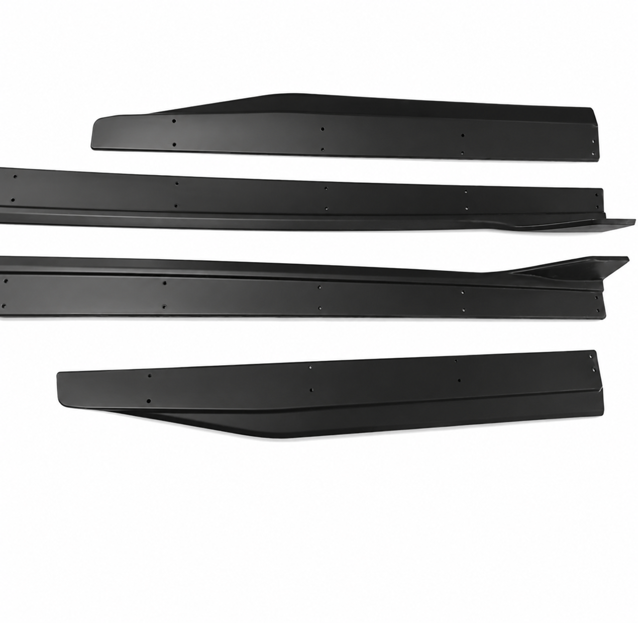 GT500 STYLE 4PCS MATTE BLACK SIDE SKIRTS ROCKER PANELS - FORD MUSTANG (2015–2023)