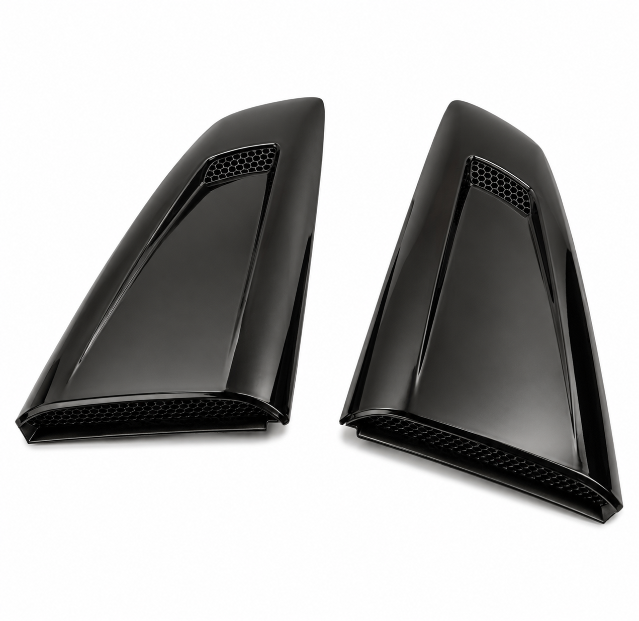 TRACKFORM GLOSS BLACK SIDE QUARTER WINDOW LOUVERS SUN SHADE COVERS - FORD MUSTANG (2015–2022)