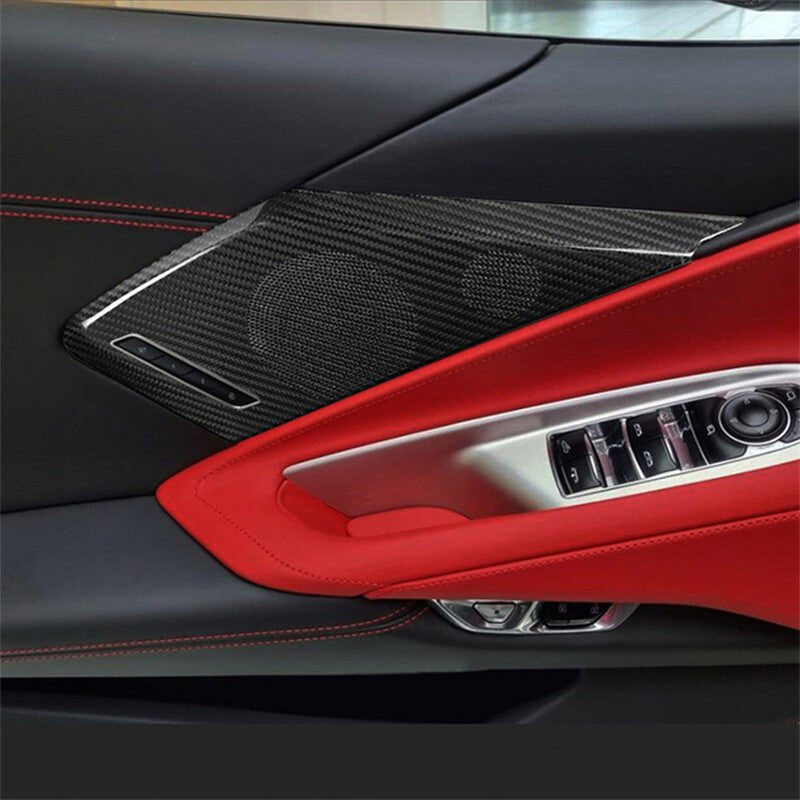 Chevrolet Corvette C8 Carbon Fiber Door Speaker Trim Covers