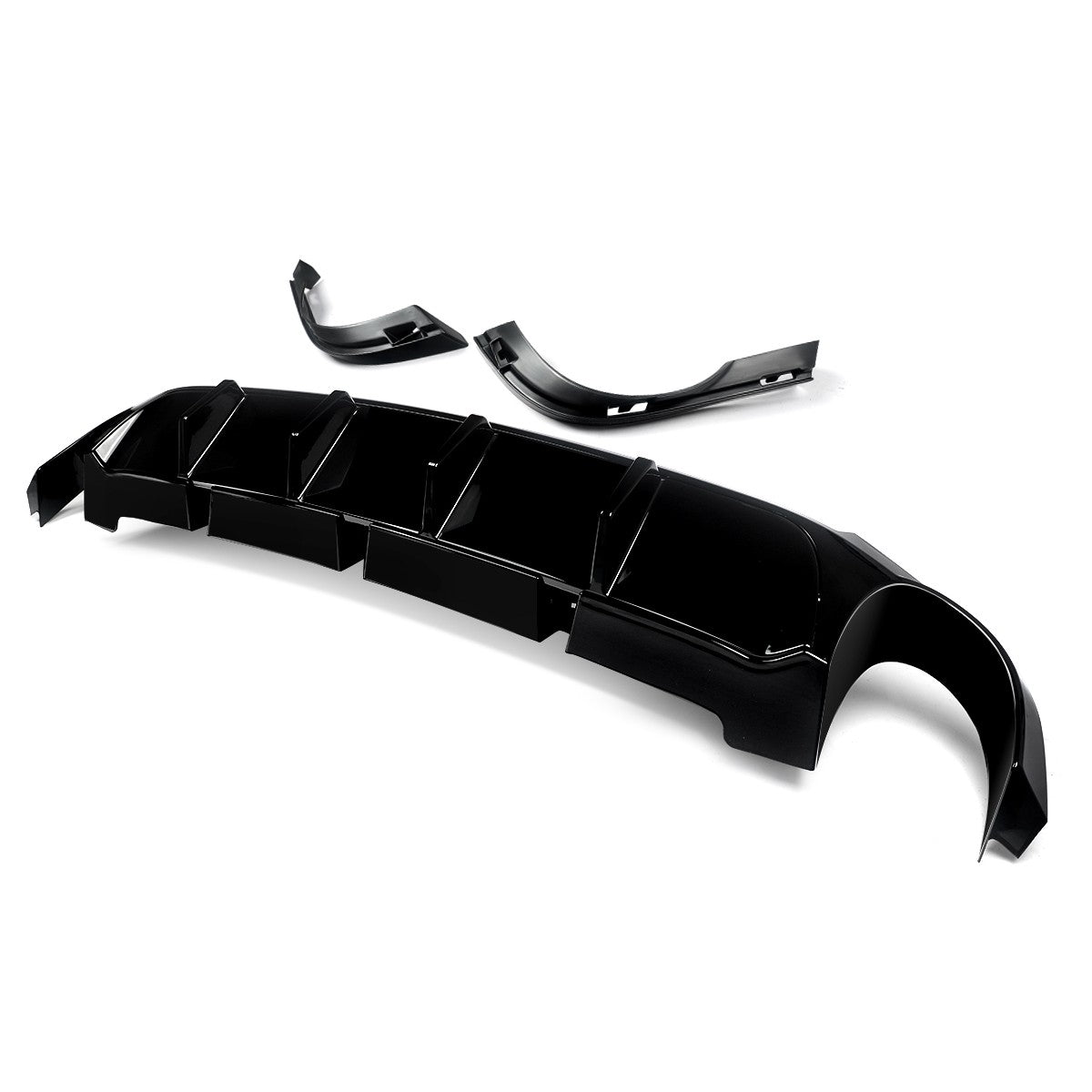 GT500 STYLE POLYPROPYLENE REAR DIFFUSER WITH FINS - FORD MUSTANG (2013–2014)