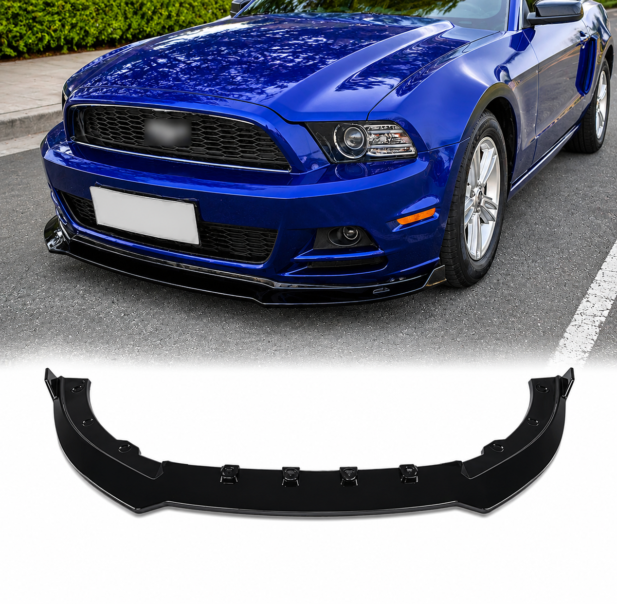 SPEEDFORM GLOSS BLACK FRONT BUMPER SPLITTER LIP SPOILER - FORD MUSTANG (2013–2014)