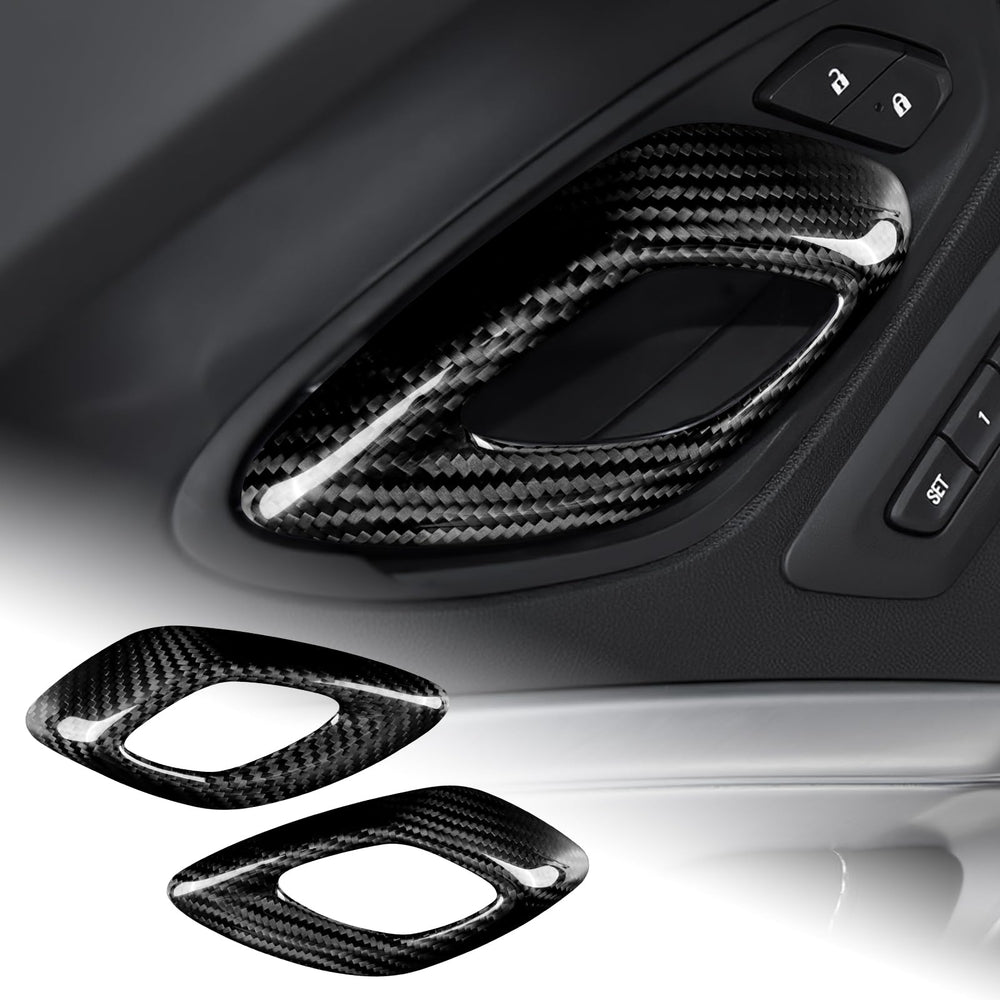 Real Carbon Fiber Interior Door Handle Chrome Delete Cover - Chevrolet Camaro (2016–2024)