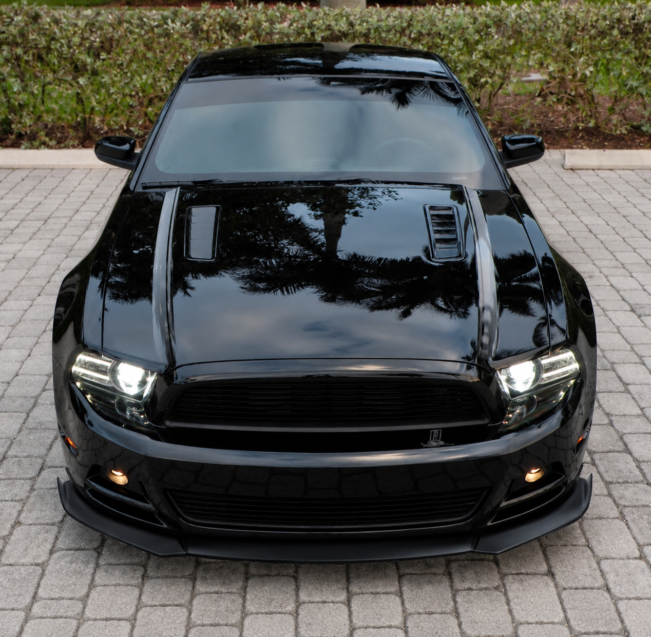 SHELBY STYLE BLACK FRONT BUMPER LIP SPOILER - FORD MUSTANG (2013–2014)