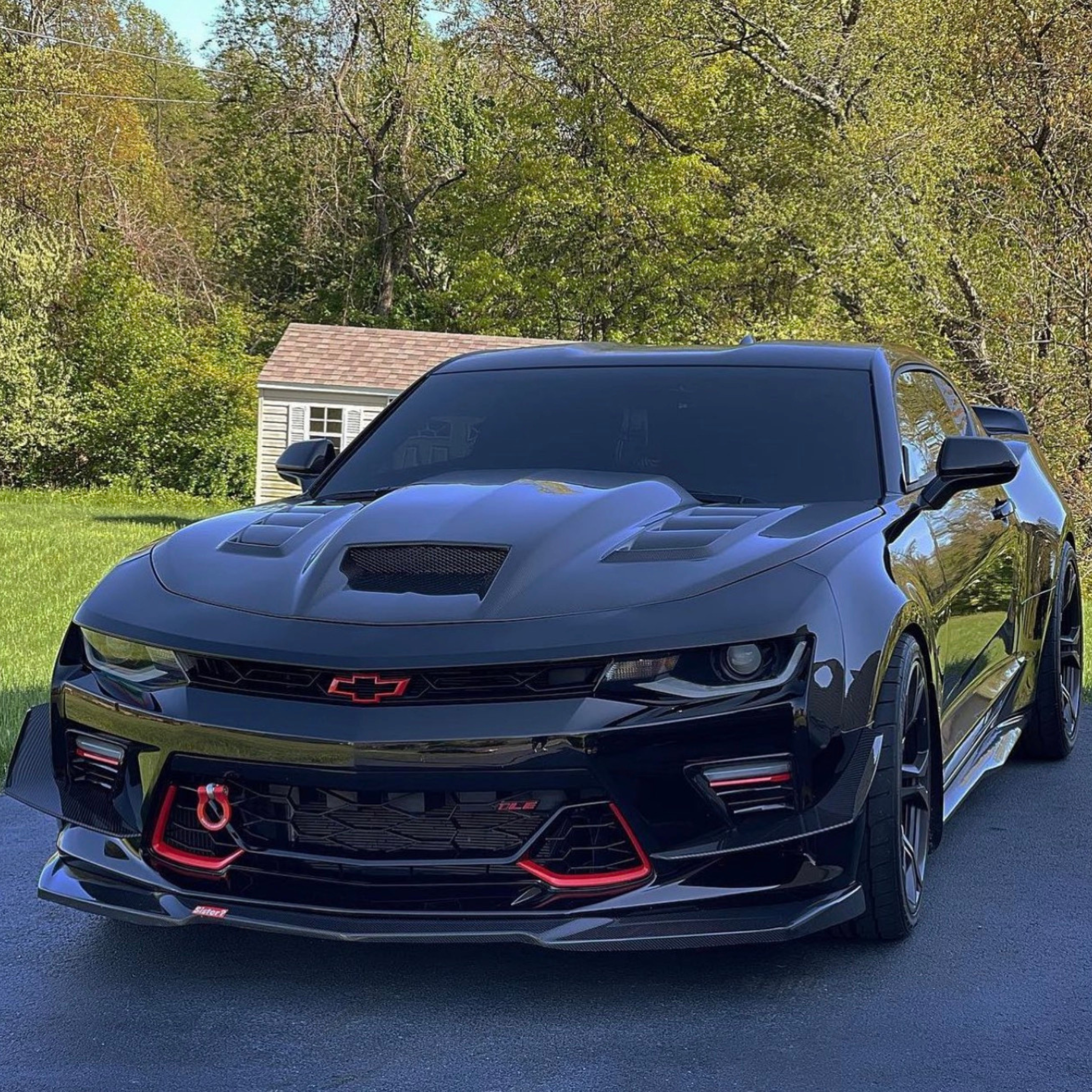 ZL1 STYLE CARBON FIBER FRONT BUMPER LIP SPLITTER - CHEVROLET CAMARO LT / LS / RS / SS (2019–PRESENT)