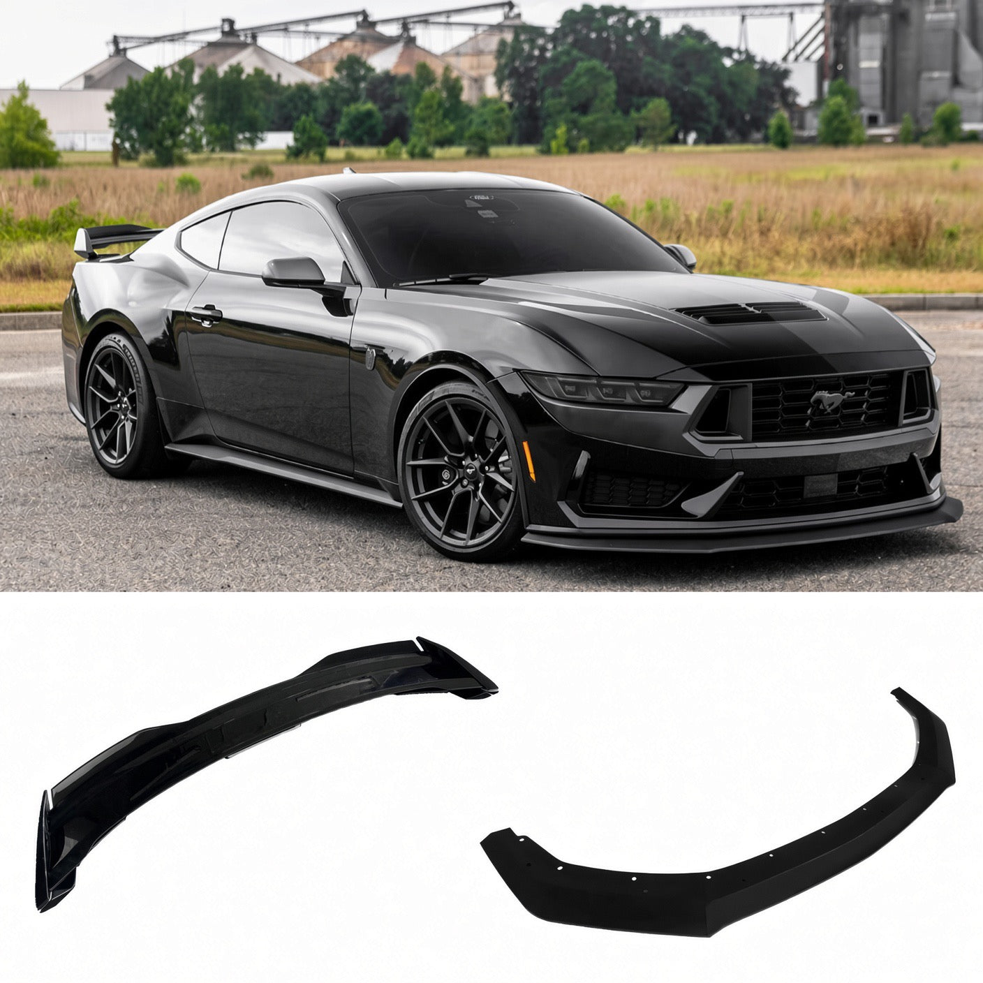 2024–2026 Ford Mustang Dark Horse Rear Spoiler & Front Bumper Lip Kit