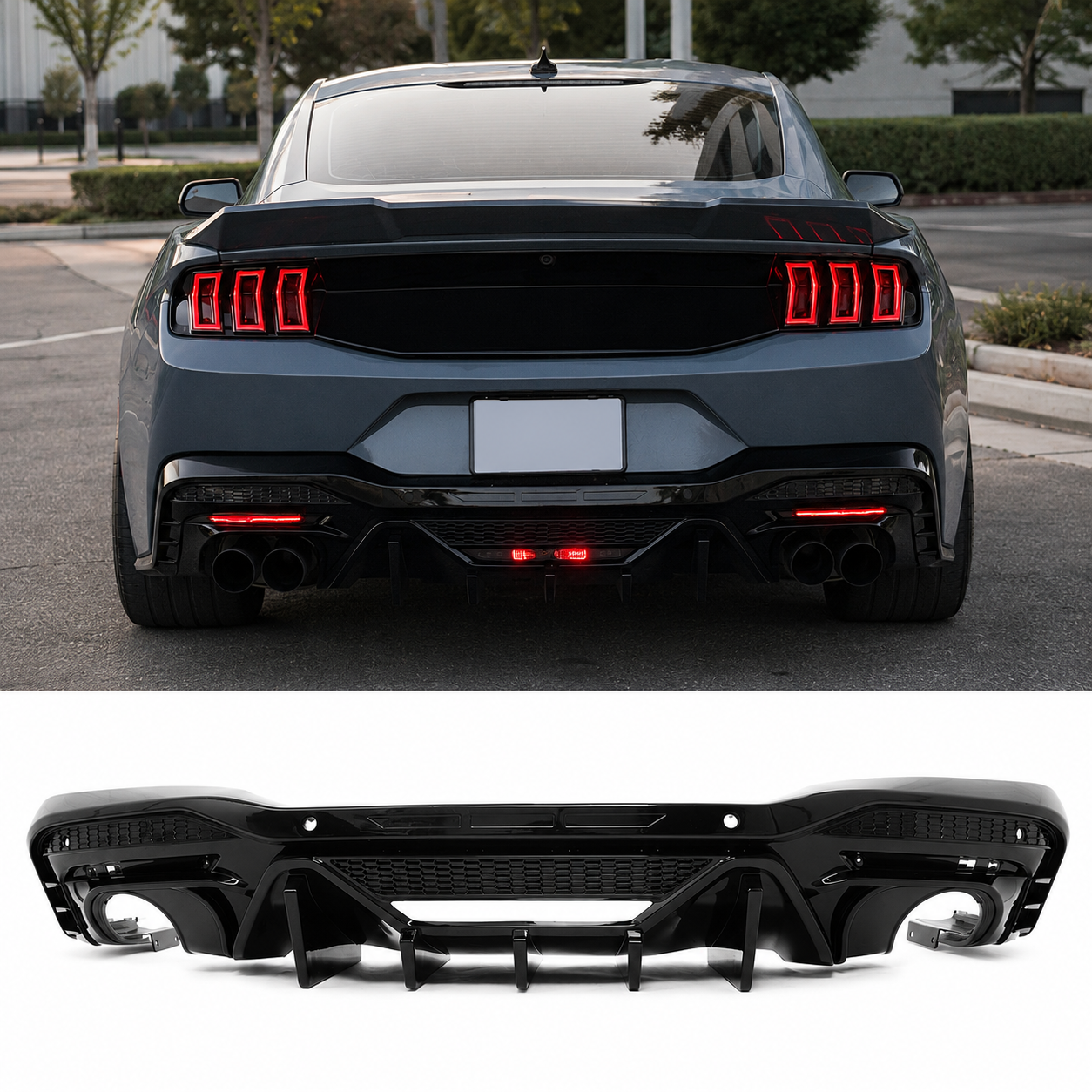 PERFORMANCE STYLE REAR BUMPER DIFFUSER - FORD MUSTANG (2024–PRESENT)