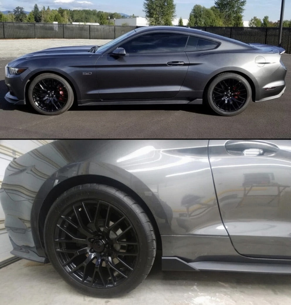 AAD STYLE GLOSS BLACK SIDE SKIRT ADD-ON WINGLETS - FORD MUSTANG (2015–2023)