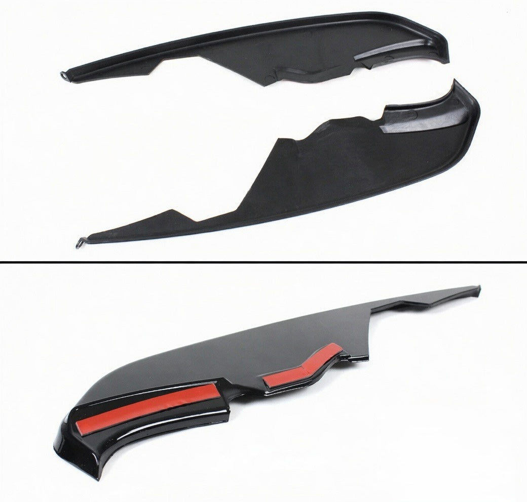 GLOSS BLACK FRONT BUMPER WINGLETS INSERT TRIM - FORD MUSTANG (2015–2017)