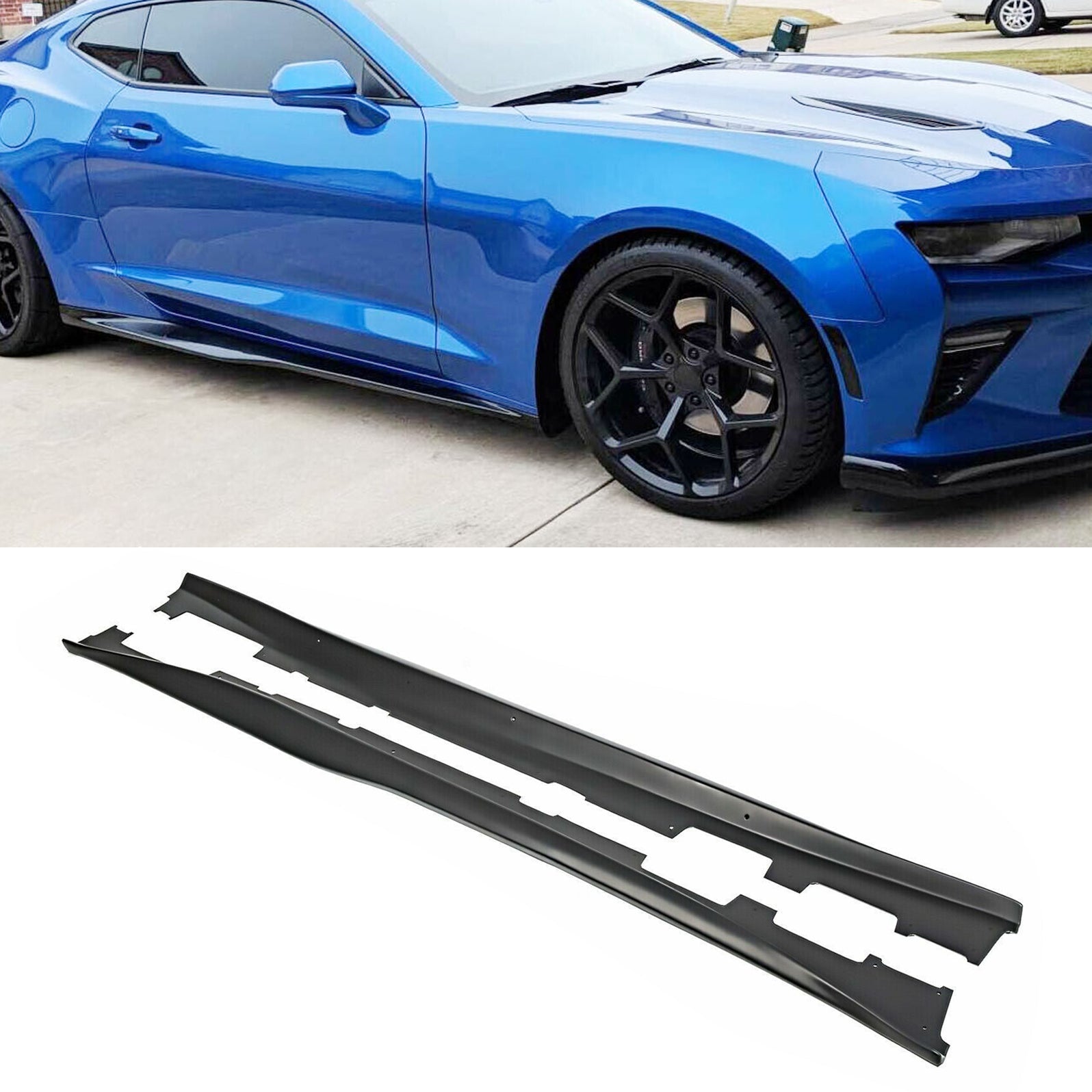 AAD STYLE GLOSS BLACK SIDE SKIRTS - CHEVROLET CAMARO ZL1 STYLE (2016–2024)