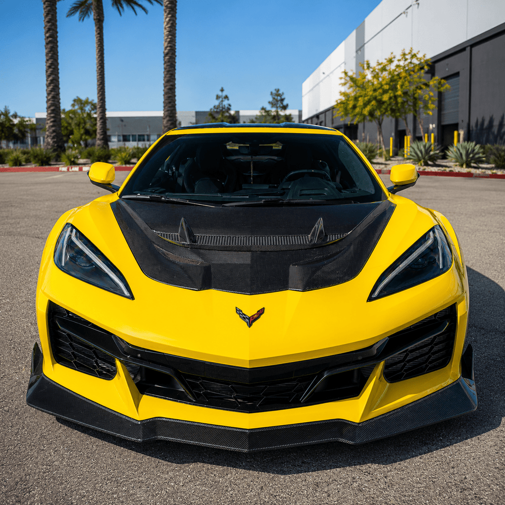 ZR1 Style Carbon Fiber Front Hood Bonnet Vent Panel for Chevrolet Corvette C8 Z06