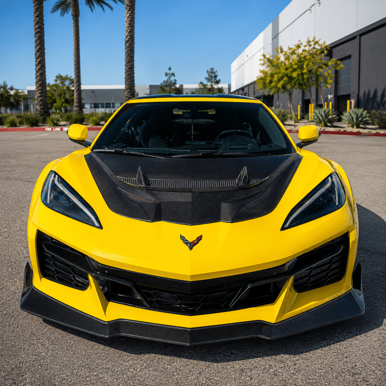 ZR1 Style Carbon Fiber Front Hood Bonnet Vent Panel For Chevrolet Corvette C8 Z06