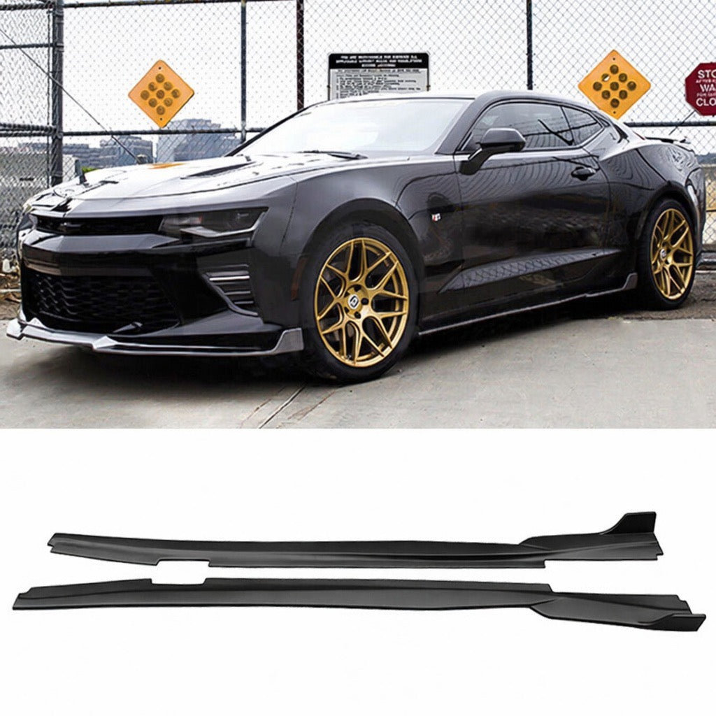 AAD STYLE UNPAINTED BLACK SIDE SKIRT EXTENSIONS - CHEVROLET CAMARO (2016–2024)
