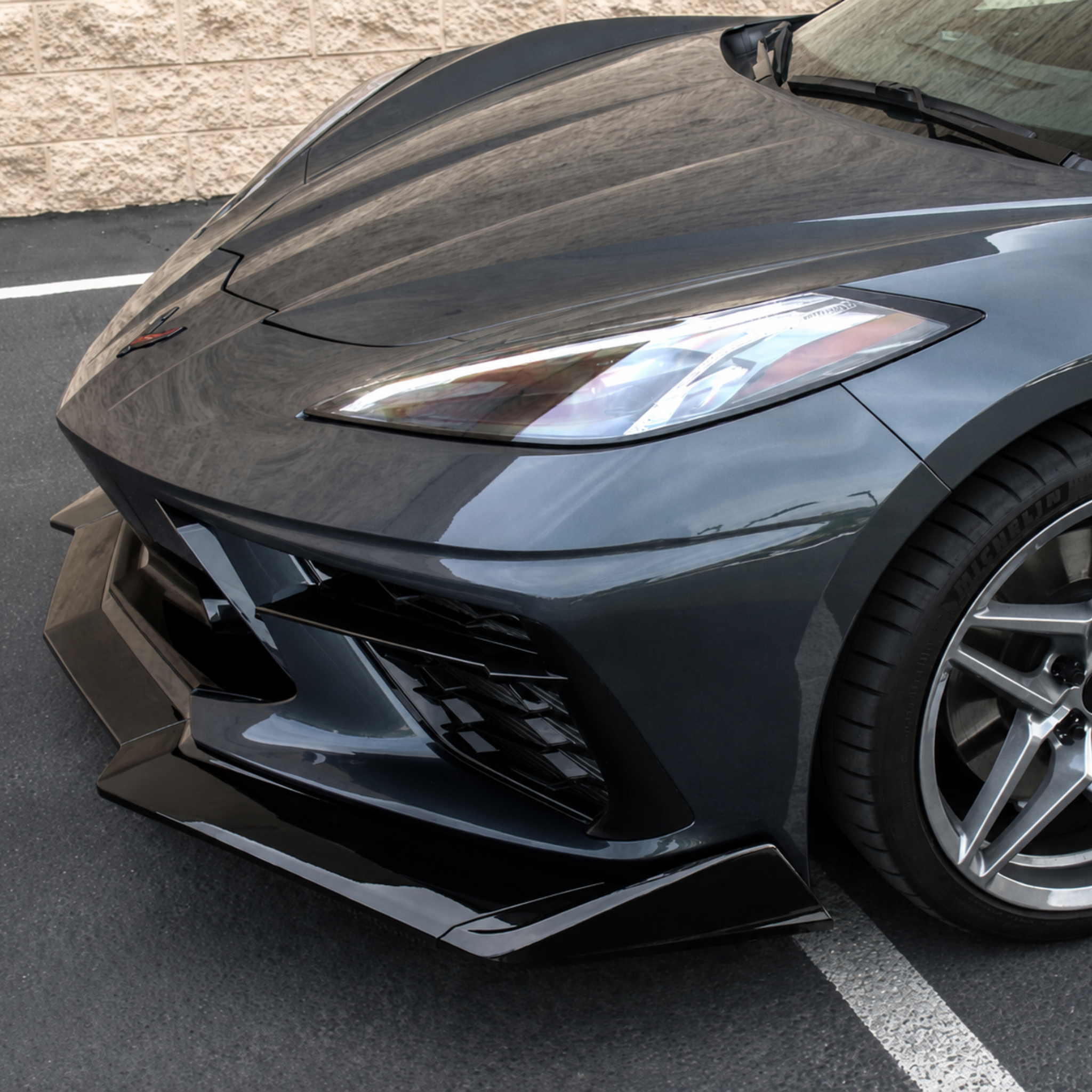 Chevrolet Corvette C8 Gloss Black Front Lip