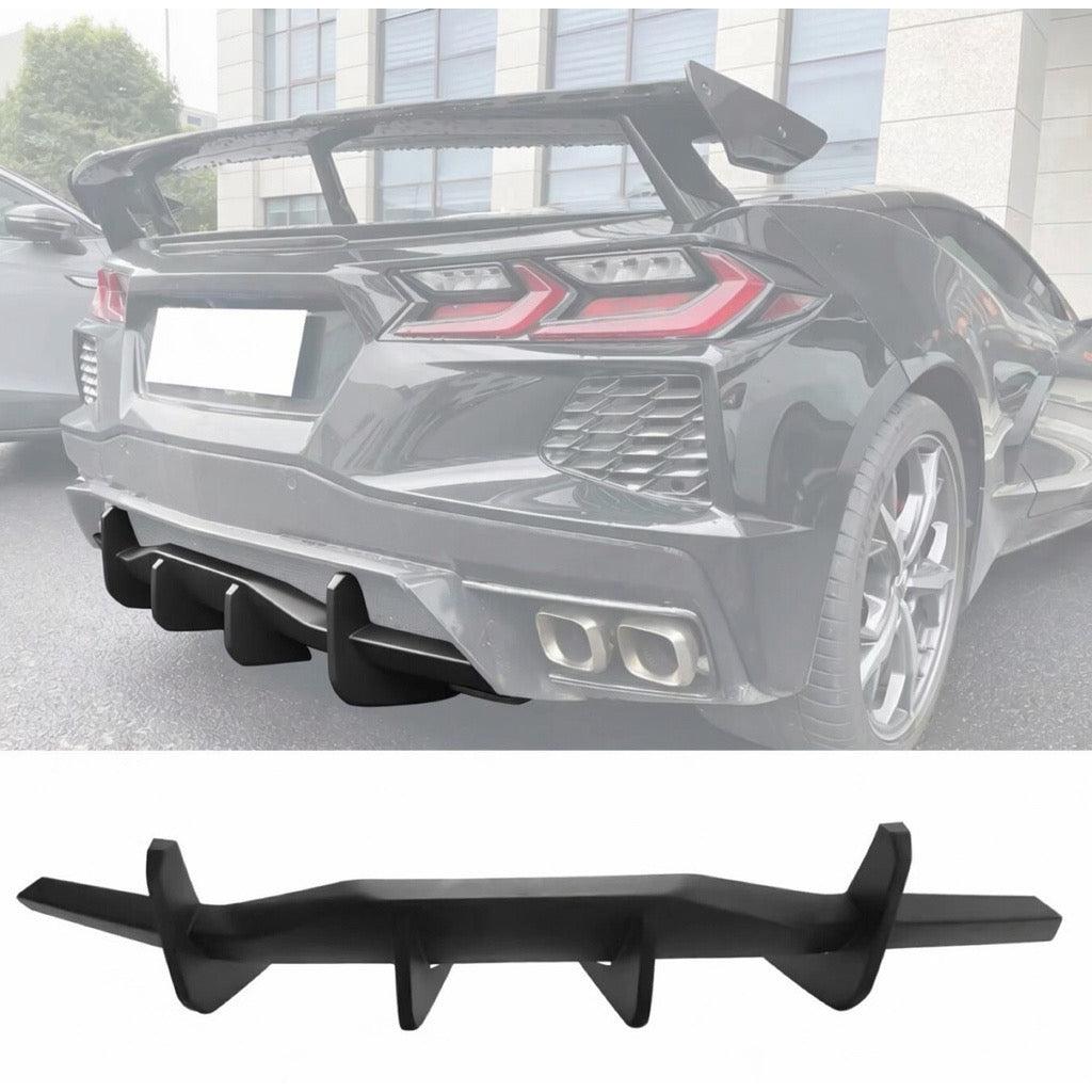 Z51 STYLE MATTE BLACK BUMPER DIFFUSER ADD-ON - CHEVROLET CORVETTE C8 STINGRAY (2020–2025)