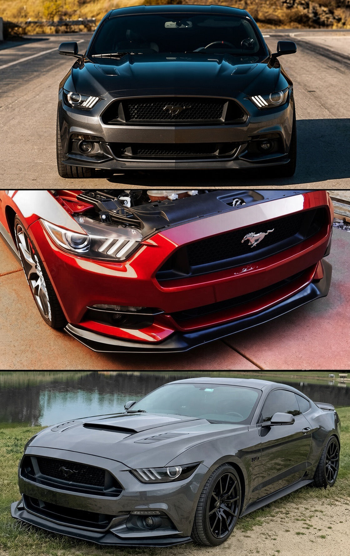 SPEEDFORM FRONT BUMPER LIP WITH INTEGRATED SPLITTER - FORD MUSTANG (2015–2017)