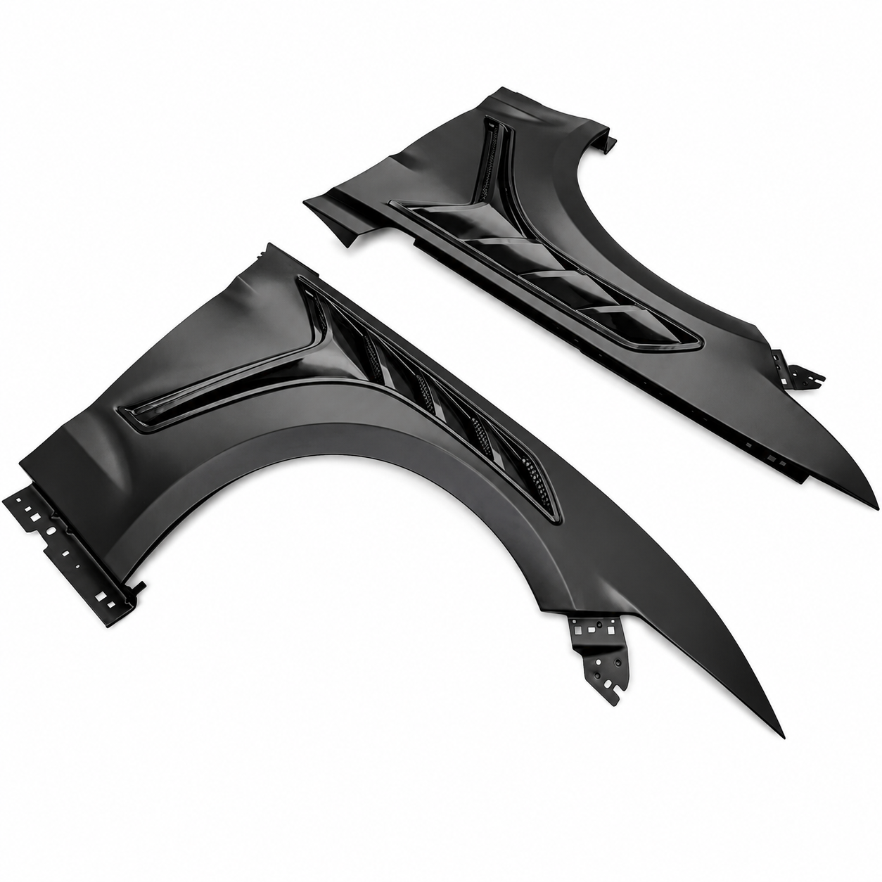 GTD STYLE FRONT BLACK FENDERS (PAIR) - FORD MUSTANG V6/GT (2015–2017)
