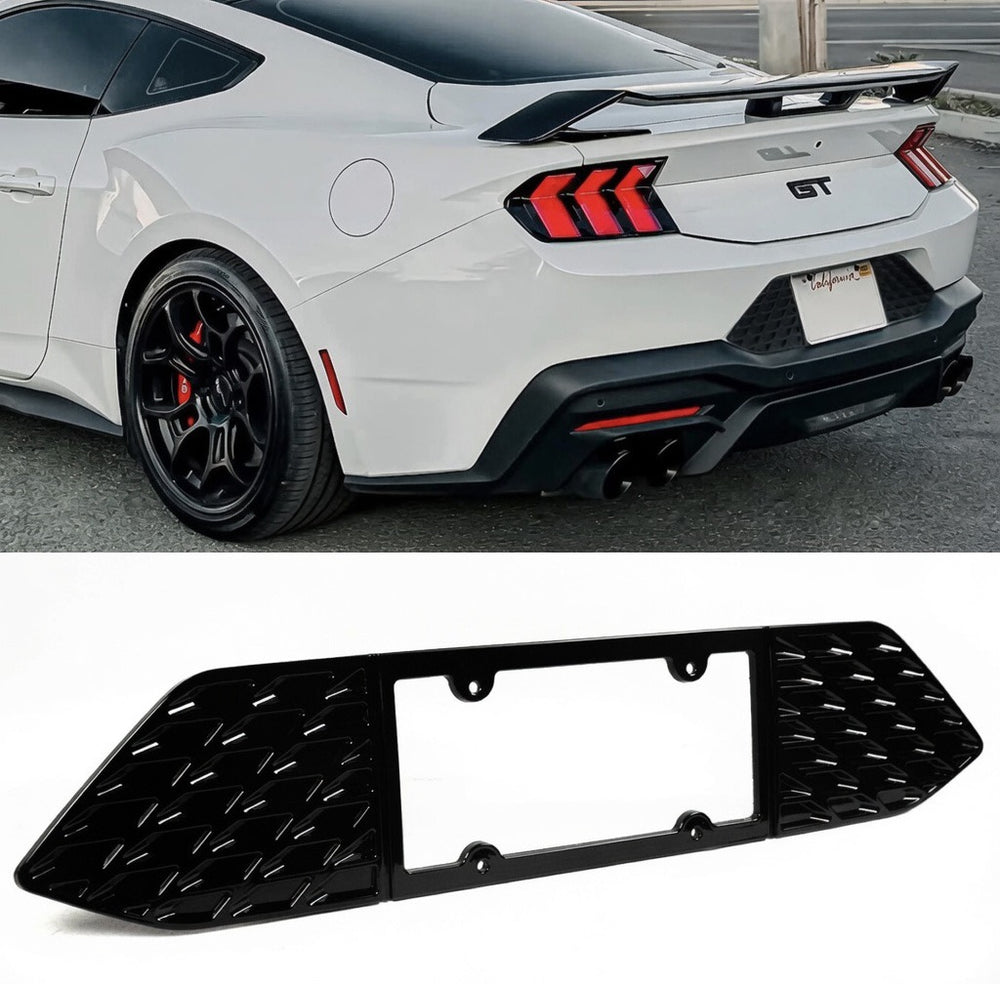 Gloss Black Rear License Plate Frame Holder - Ford Mustang S650 (2024–2026)